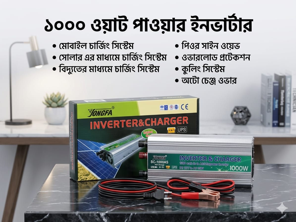 Digital Automatic 1000W Inverter and Charger 4 in 1 Ups
